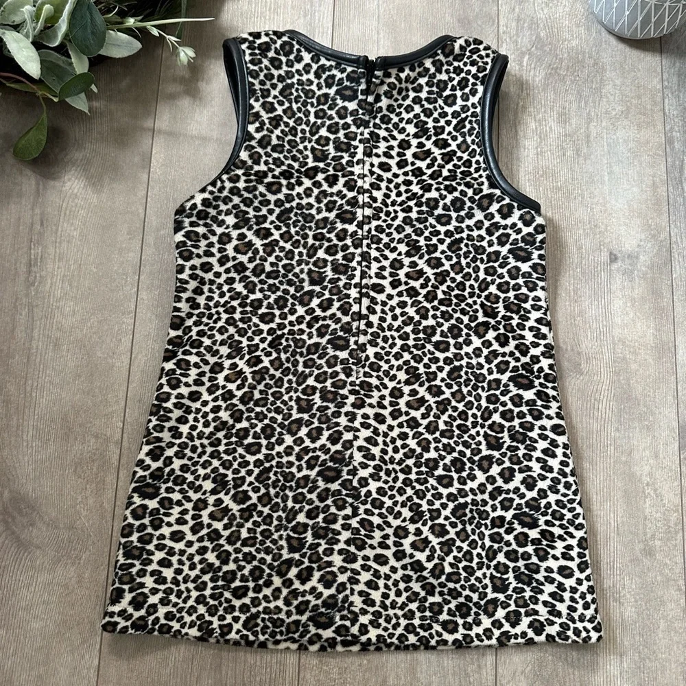 Vintage 90s Prana Girls Leopard Print Jumper Dress Size 5/6